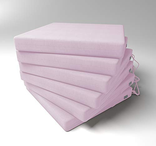 Market-Alley Stuhlkissen Sitzkissen mit Bänder für Gartenstuhl, Küche oder Esszimmerstuhl Stuhlauflage (108 Rosa 40x40x4cm - 6er Set)