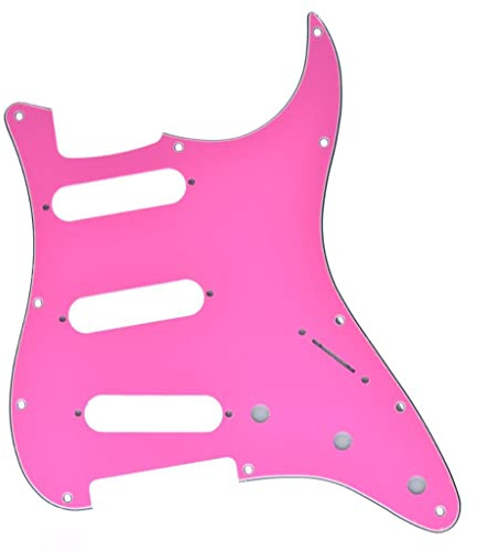 KAISH Pickguard ST/Strat Style Pickguard SSS Pick Guard für USA/Mexico Stratocaster/Strat Pink 3-lagig