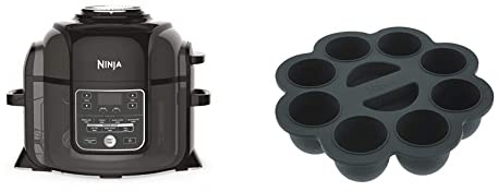 Ninja Foodi Multikocher [OP300EU] Tender-Crisp-Technologie, Schwarz und Grau & Silikon-Miniform, ideal für Cupcakes und Muffins [4382J300EUUK]