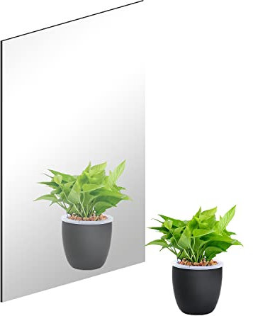 DARENYI Wall Mirror Tiles Frameless Glass Self Adhesive Stick on Mirror for Bathroom, Living Room, Bedroom, Door (30 x 21cm)