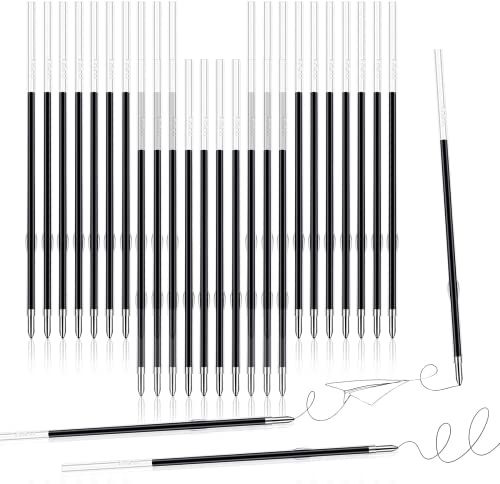 Vokmon 30 Stück Kugelschreiberminen 0,7mm Kugelschreibermine Schwarz | Austauschbare Kugelschreiber Minen Schwarz Tinte Glatte Schreiben Kugelschreiber Nachfüllungen Tintenschreiber Ersatzminen
