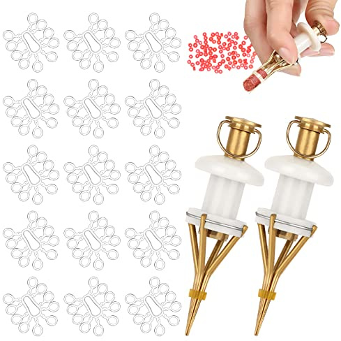 Realure Lot de 2 leurres à granulés - 150 Anneaux avec Anneau en Caoutchouc Rouge - Accessoires de pêche pour la Fixation Rapide d'appâts - pour appâts, appâts, asticots d'abeilles, ver