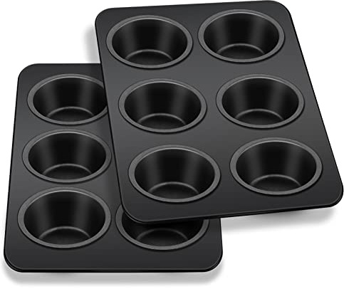 Homikit Edelstahl Muffinform, 6er Muffin Backblech Backform Set, 2er-Pack
