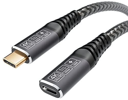 CAKOBLE Câble d'Extension USB 3.2 Gen2 0,5M, 20Gbps 100W/5A Rallonge Mâle et Femelle Compatible USB C 3.2/3.1/3.0, 4K@60Hz Pour Hub/Dell XPS/Chargeur