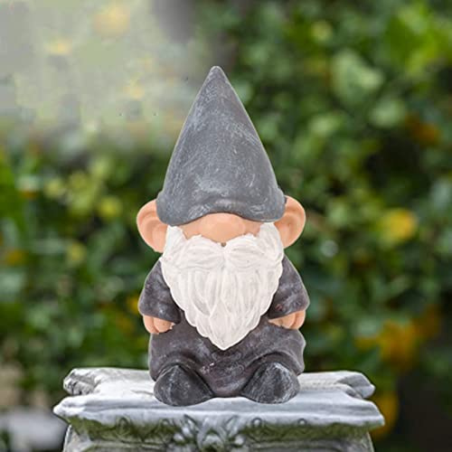 Outdoor Garden Gnome, Large Gnome Statue with Many Different Colored Hats, Resin Garden Ornament, for Patio Yard Lawn Porch(Pointed Brown)