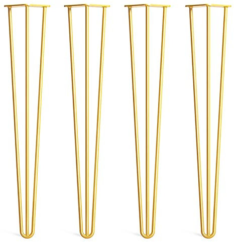 pingping1991 Gold Haarnadel Tischbeine,3-Stange Haarnadelbeine Tischfüße Hairpin Tischfüße Austauschbare Tisch Schrank Möbelbein für Esstisch Couchtisch Schrank Stuhle (50cm(20in))