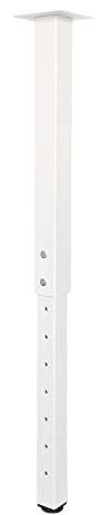 QLLY Patas de Mesa cuadradas Ajustables, 24-40 Pulgadas, 60-100 cm, Patas de Mesa Personalizadas para Oficina en casa, Juego de Patas de Muebles (1, Blanco)