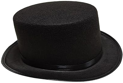 Amagogo Schwarzer Zylinder, Fedora-Hut, Zauberer, Butler, Funky, Flacher Zylinder, Kostüm, formelle Kostümhüte, Partyhüte für Mottopartys, Maskerade, Cosplay, m