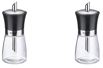 Westmark Zuccheriera, Capacità: 190 ml, Vetro/Acciaio Inox/Plastica, Blacky, Trasparente/Nero/Argento, 63592260 (Confezione da 2)