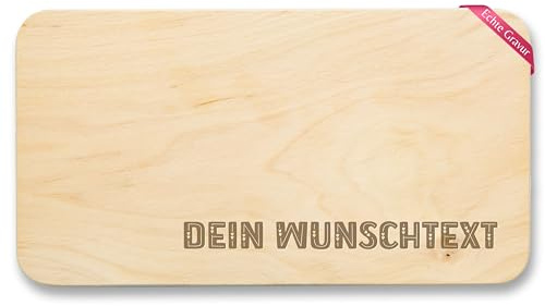 Frühstücksbrettchen Holz Natur - Wunschtext Text Gravur I Personalisiertes Geschenk Frühstück - 22x12 - Holz - personalisierte schneidebretter holzbrettchen zum gravieren selbst gestalten