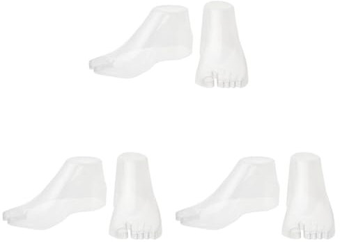 SUPERFINDINGS 3 Paar Kunststoff Fußmo Werkzeuge Keilrahmen Sandale Stützformer Durchsichtige Schuhe Display Für Weibliche Schaufensterpuppe Fuß Display Kunstskizze Mit Nagel