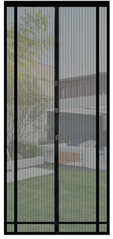 Sekey Fliegengitter Balkontür zuschneidbar – Magnet & selbstklebend, ohne Bohren | Insektenschutzvorhang für Balkon-, Terrassen- und Zimmertüren, 90x210 cm, Schwarz