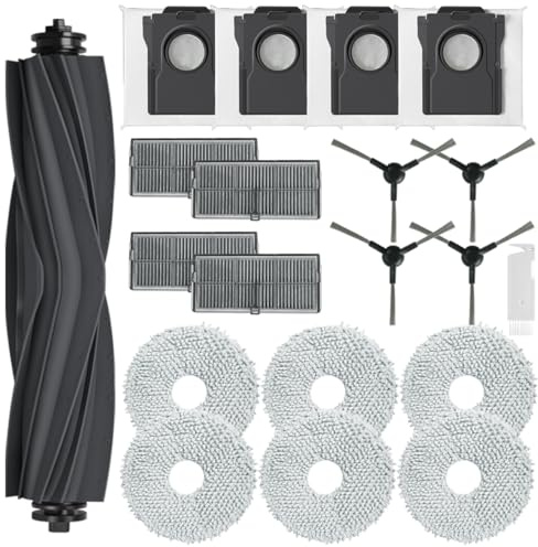 Accessoires de Rechange pour Dreame L10s Pro Ultra Heat/L10s Ultra Gen 2/L40 Ultra AE/X30 Ultra/Mova E30 Ultra, 1 Brosse Principale 4 Filtres 4 Brosses Latérales 4 Sacs à Poussière 6 Serpillières