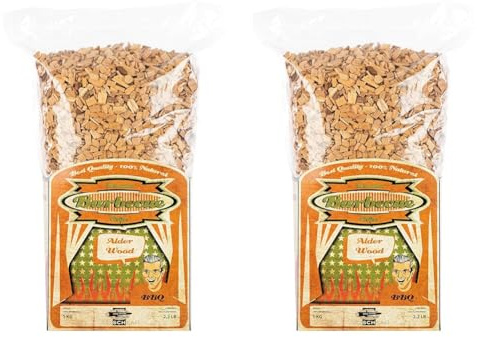 Axtschlag Räucherchips Erle, 1000 Gramm sortenreine Räucherspäne für besondere Rauch- und Geschmackserlebnisse, für alle Grills & Smoker (Packung mit 2)