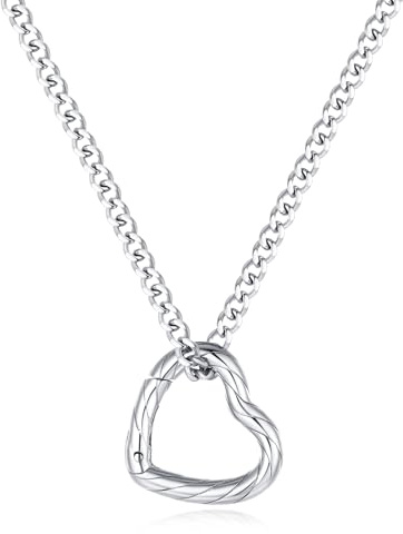 GAVU Damen Halskette mit Herzanhänger und silberner Edelstahlkette
