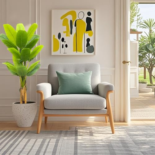 Cachpib Künstliche Bananenpflanze, tropischer Bananenbaum, künstliche Pflanzen für den Innenbereich, Bodenpflanze im Topf für Heimdekoration, Wohnzimmer, Büro, Schlafzimmer, 210 cm