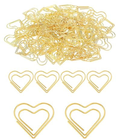 TPZORJX 50 Stück Büroklammern Herz Büroklammern Groß gold Büroklammer Herzförmige büroklammern motiv Liebe Büroklammern Spender Herz Paper Clips Für Dekorative Hochzeiten Postkarten Schule Büro