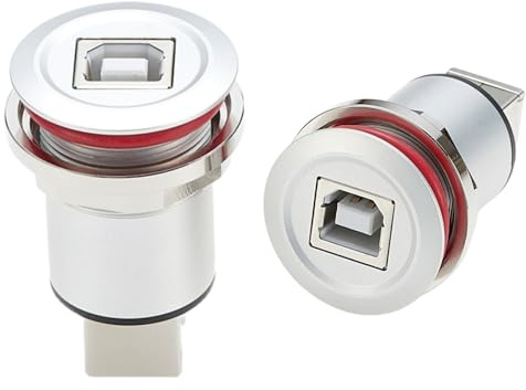 Plinkwirekb USB B Buchse auf Buchse USB 2.0 Typ B Unterputz Gender Changer für Unterputz Panel Montage Lötfreier Adapter für Drucker, Datenübertragungs-Scanner (2 Stück)