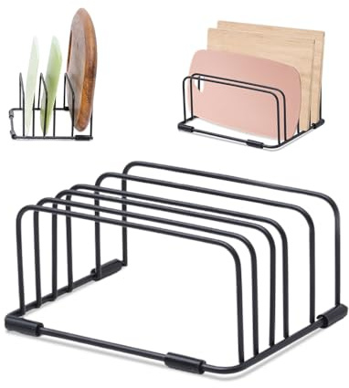YZROHYI Ständer Schneidebrett Halter Schwarz,Organizer Schneidebrett Aufbewahrung,Brettchenständer,Cutting Board Holder,Backblech Regal,Chopping Board Rack,Küchenbrett Halterung,Deckelhalter