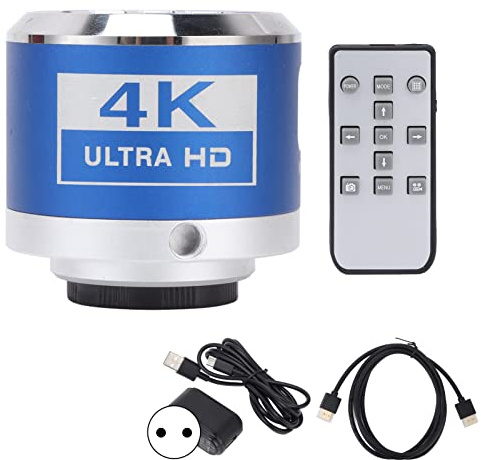 Digitale Mikroskopkamera 4K HDMI, Hochauflösende Labor-Industrie Kamera mit UVC-Schnittstelle für Video Fotografie Aufzeichnung 3840x2160 bei 30fps und 1920x1080 bei 120fps