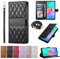 Custodia a quadri per Sony Xperia 10 VI 2024, custodia a portafoglio con cinturino da polso compatibile con Sony Xperia 10 VI 2024-Nero