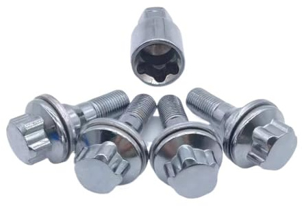 BASPHHH écrou Jante Compatible avec Peugeot M12x1,25 4+1 Les boulons Anti-démontage de Roue