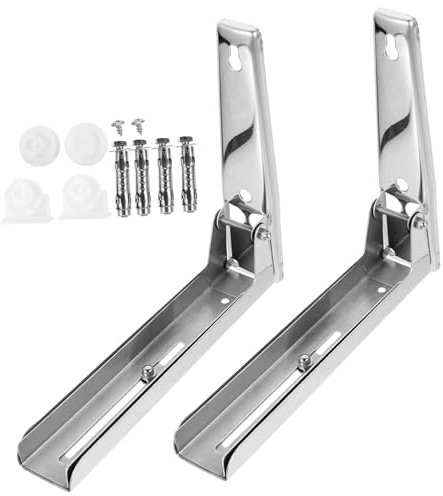 SMASOLO 1 juego Soporte Plegable Inoxidable para Microondas Estante de Cocina Marco de Montaje Pared Resistente y Ahorrador de Espacio