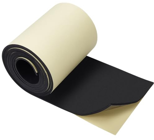 BENECREAT Rouleau de Mousse EVA Autocollant Noir de 300x20cm Feuille de Caoutchouc Mousse Imperméable de 5mm D'Épaisseur pour la Protection des Meubles et Autres Projets D'Artisanat