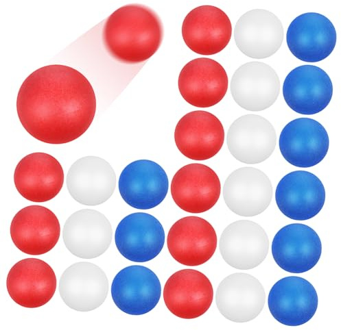 BESTonZON 120 Pcs Colored Table Tennis Balls Plastic Pong Balls Bright Party Decoration Vibrant White Red Blue