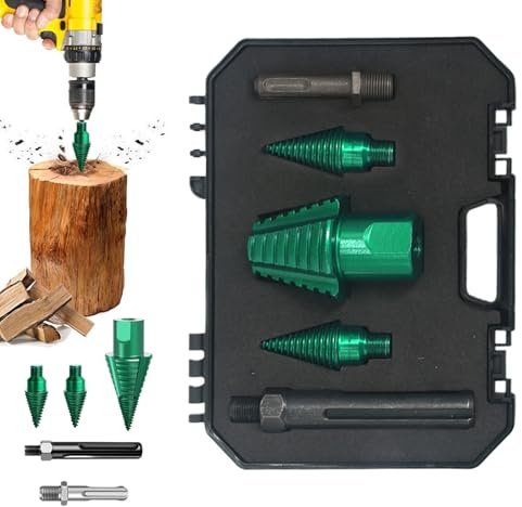 Spaccalegna - Set di punte per trapano | Robusta vite per trapano con azionamento conico | cono a vite rimovibile per mobili da giardino e campeggio, riparazione a casa