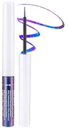 EONFAVE Chamäleon Liquid Eyeliner, Blauviolett Flüssiger Eyeliner Wasserfest, Glitzer Metallic Eye Liner Stift, Multichrome Eye Liner Glitzer Lidschatten, Ultra-Fine Tip (05#Blauviolett)