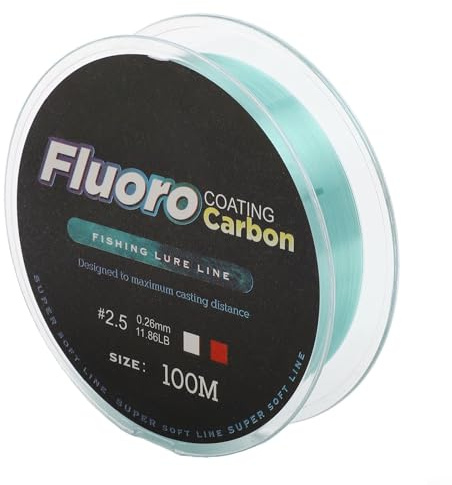 Fluorocarbon Angelschnur, Kohlefaser-Vorfach mit 1,9–15,6 kg Stärke, Abriebfeste, transparente Schnur für unsichtbare Unterwasserleistung, 2,5–0,26 mm – 5,4 kg, Grün, 100 m