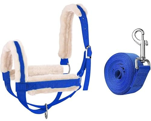 Tubayia Kuhhalfter mit Führstrick, Barn Essential Supply, professionelles Zubehör, Bullenzaumzeug, verstellbar für, Bullen, Tiere, Pferde (Blue M)