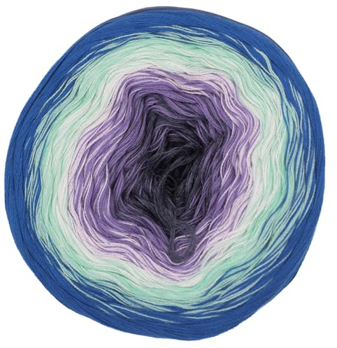 Hobby YARN - Flowy Charme - Farbverlaufsgarn Bobbel 250g, 1000m, Garn, Baumwolle, Acryl, zum Stricken und Häkeln, weiches Verlaufsgarn 4 Fädig, Schals, Decken, Kleidung (215)