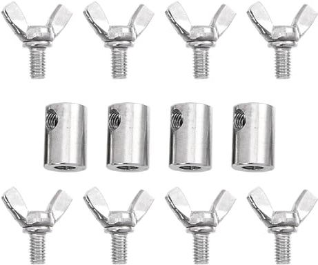 Homoyoyo Morsetto per Fune in Acciaio Inox 4 Pezzi, Elementi di Fissaggio per Cavi Metallici da 6 Mm, Morsetto a Vite per Funi, Adatto per Uso Industriale, Nautico e Ancoraggio