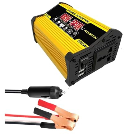 Convertitore Convertitore Corrente 3000W E 4000W Convertitore Sinusoidale Puro Da CC 12V A CA 110V/220V Trasformatore Tensione Alimentatore Intelligente USB Doppio(4000W 220v)
