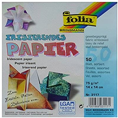 Global Art 130447 Folia Origami Papier 6 Zoll x 6 Zoll Struktureffekt Schillernde 50-Pkg-Stoff Pr-gung