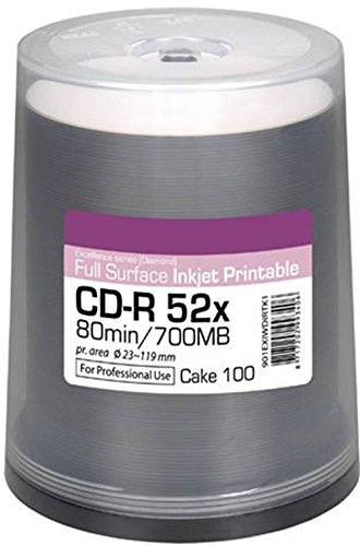 Traxdata – RITEK 'Excellence Series' Blank CD CD-R 52 x Diamond Silver/White Inkjet Printable 100 Axle