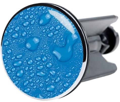 Sanilo Waschbeckenstöpsel Tautropfen Blau, schöner Stöpsel für das Waschbecken, universal mit Motiv