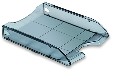 Fellowes E041TGF Ablagefach, stabiler Boden, stapelbares Modul, transparent/rauchgrau