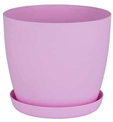 Home Garden Ornaments Plant Pots Indoor, Indoor Plant Pot - Decorative Flower Pots with Mat Surface and Plant Pot Saucer (Diameter: 14cm, Colour: Pink)