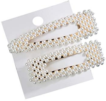 2 pièces/Ensemble Mode Femmes Imitation Perle Pince à Cheveux Snap Barrette bâton épingle à Cheveux Accessoires de Cheveux Coiffure élégante