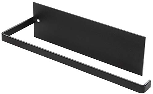 NATUCE Küchenrollenhalter, Papierrollenhalter Küche Selbstklebende, Küchenrollenhalter Wand Ohne Bohren, Küchenrolle Halter Edelstahl für Küchen und Handtücher, Wand und Schrankmontage, 25cm - Schwarz