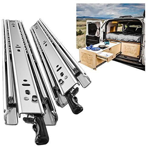 SHUHANG Guide per Cassetti Pesanti con serratura 400mm Guide per Cassetti Estrazione Totale Cursori a Sfera Carico Massimo 68KG Guide per Cassetti Montaggio Laterale 1 Paio