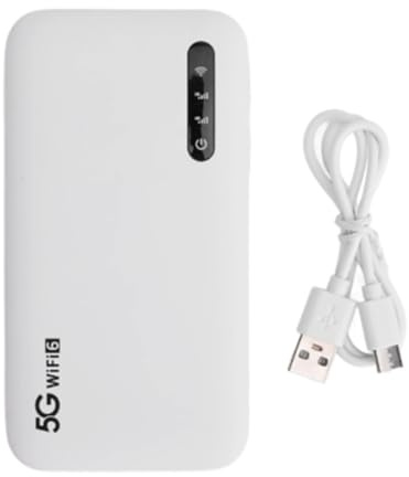 Uxsjakjsd Router Móvil 5G WiFi 6 de 5000 MAh, Portátil, Compatible con 16 Dispositivos, Ranura para Tarjeta SIM, para Teléfono, Tableta y Punto de Acceso de Viaje.