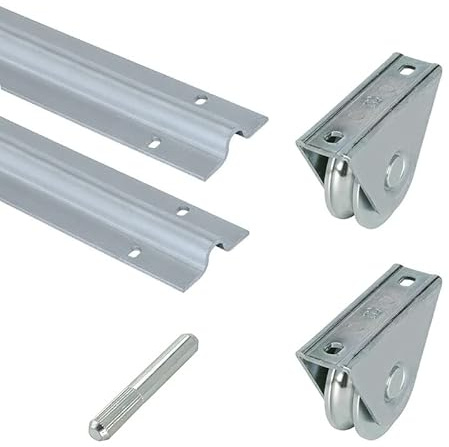 Metalideal Kit Portail Coulissant 6m Gorge 20 mm - Petit Kit | Kit de guidage au sol en acier galvanisé à visser pour portail coulissant 6m, Gorge 20 mm avec accessoires.