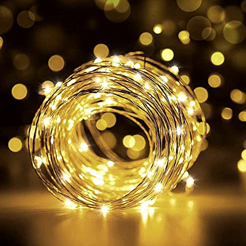 Luci Stringa LED, Catene Luminose 12m 120 LEDs USB Alimentata con Interruttori, Catena di Luci Impermeabile per Esterni, Adatto a Giardino, Feste, Natale Ghirlanda Luminosa