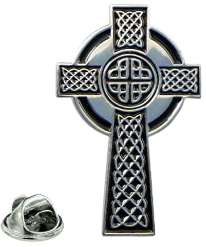 GBJUK Anstecknadel mit keltischem Kreuz, Schmetterlingsverschluss auf der Rückseite