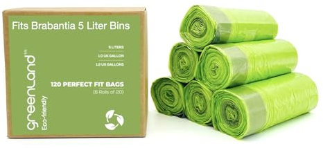 Greenland® 120 Stück Umweltfreundliche Müllbeutel für Brabantia 5-Liter-Mülleimer
