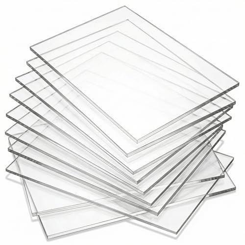 QWORK® 10 Stück Acrylplatten Acrylglas, Acrylglas Platte, Plexiglasscheibe, 13x18cm, Für Bilderrahmen, Ausstellungsprojekte, Malerei